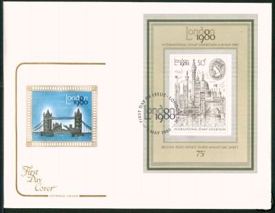 1980 GB - MS1119 - London Stamp Exhibition MS (Cotswold) FDC